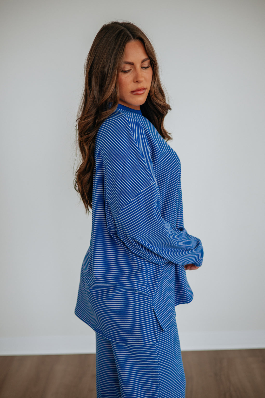 Cayla Striped Top - Cobalt Mix