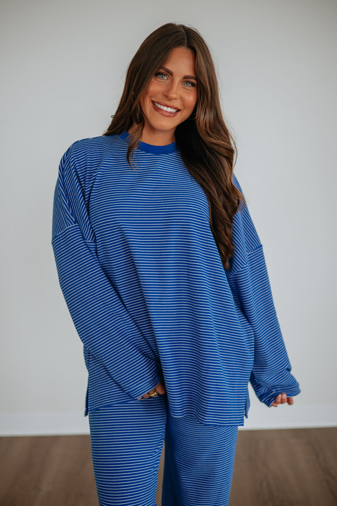 Cayla Striped Top - Cobalt Mix