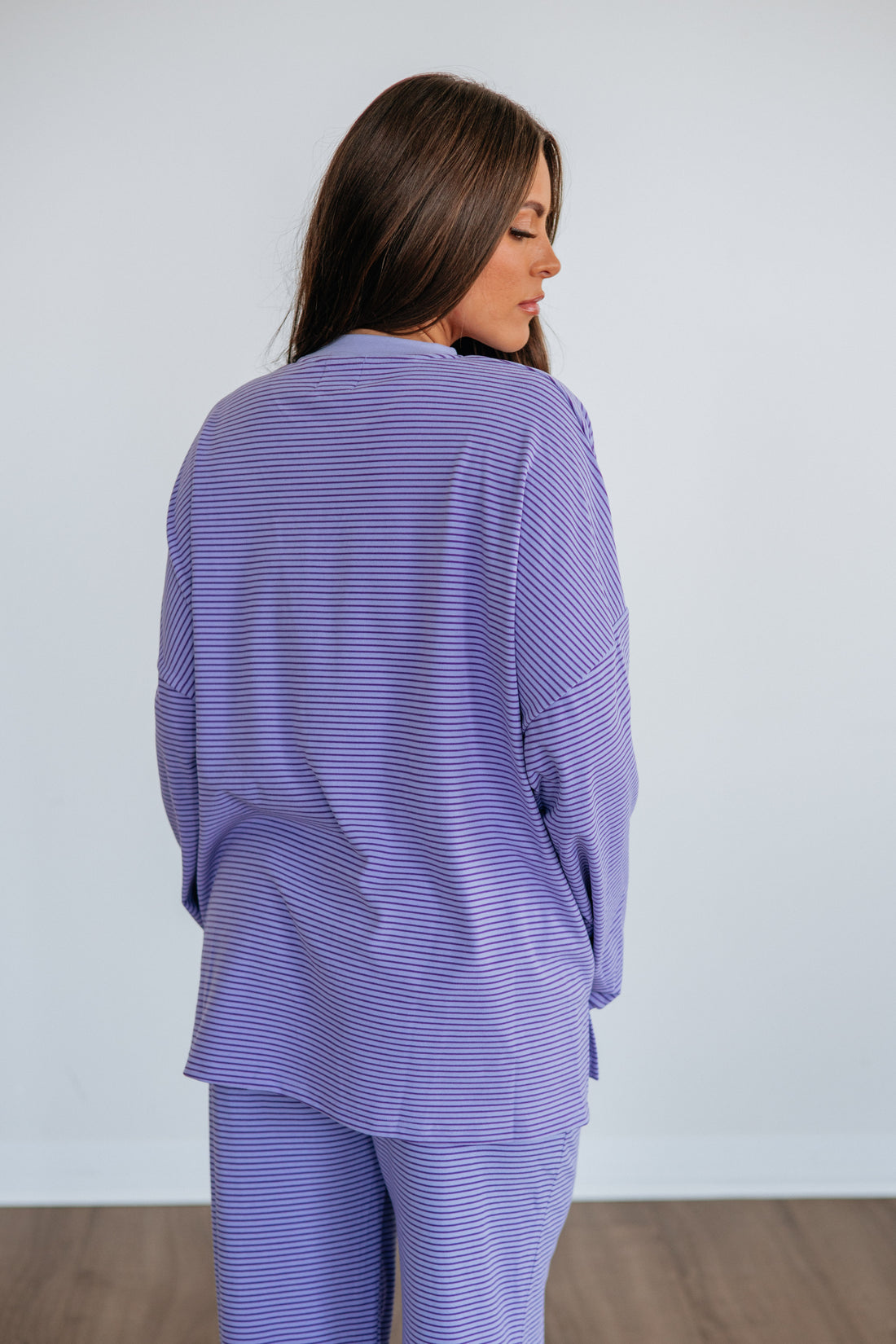 Cayla Striped Top - Lavender Mix