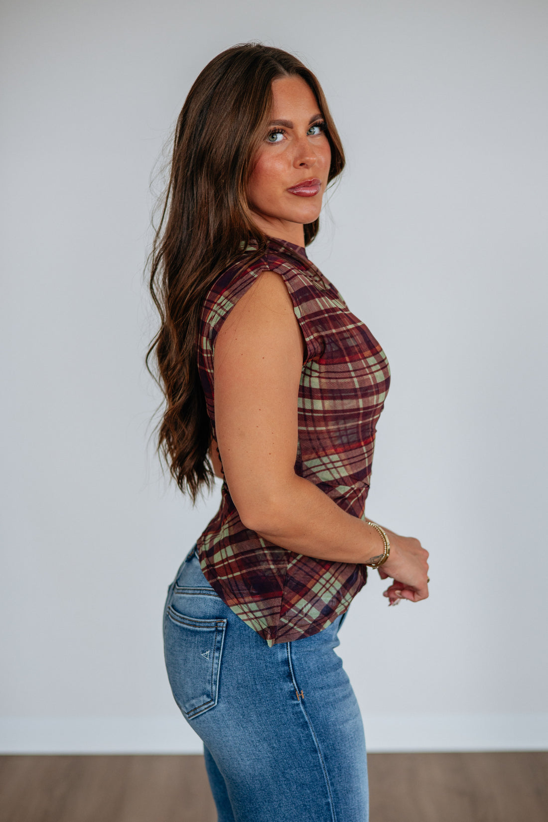 Mylie Plaid Top