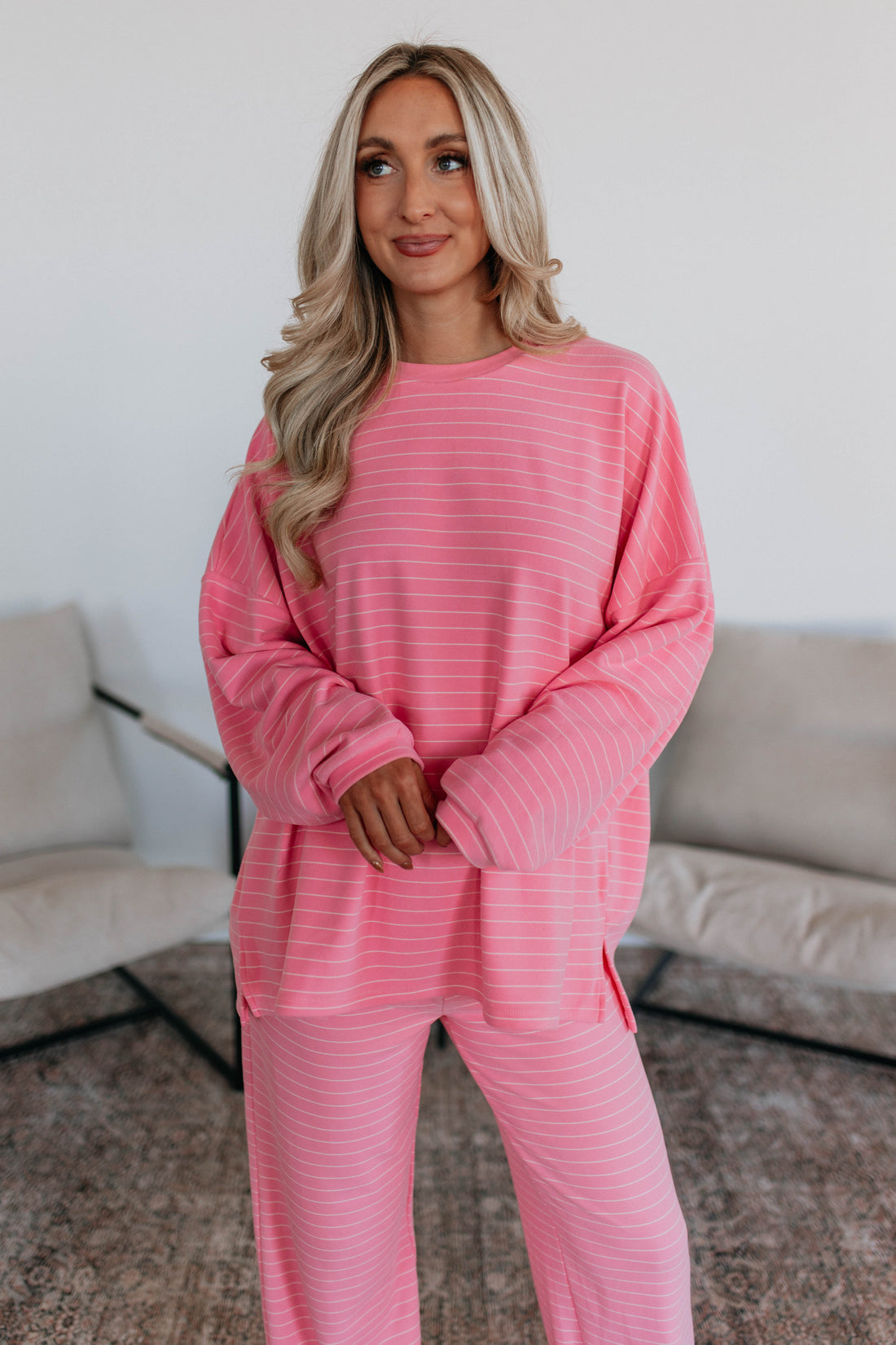 Cayla Striped Top - Flamingo Mix