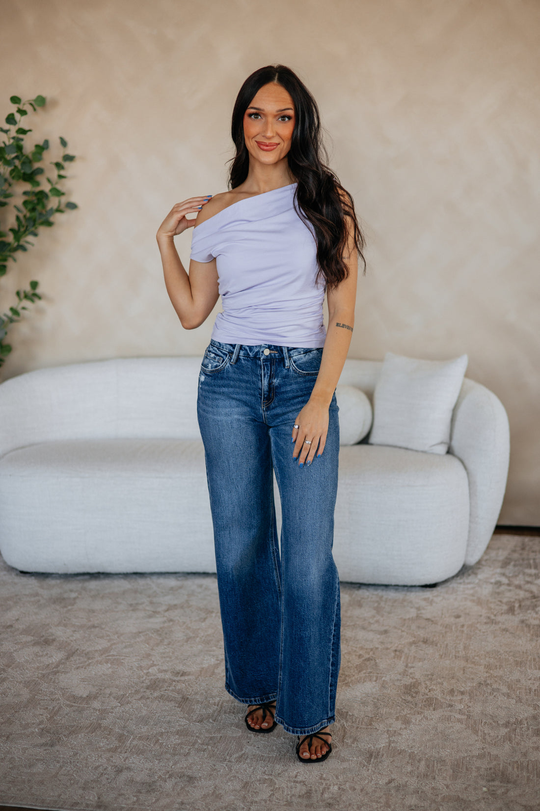 Belle Ruched Top - Lavender
