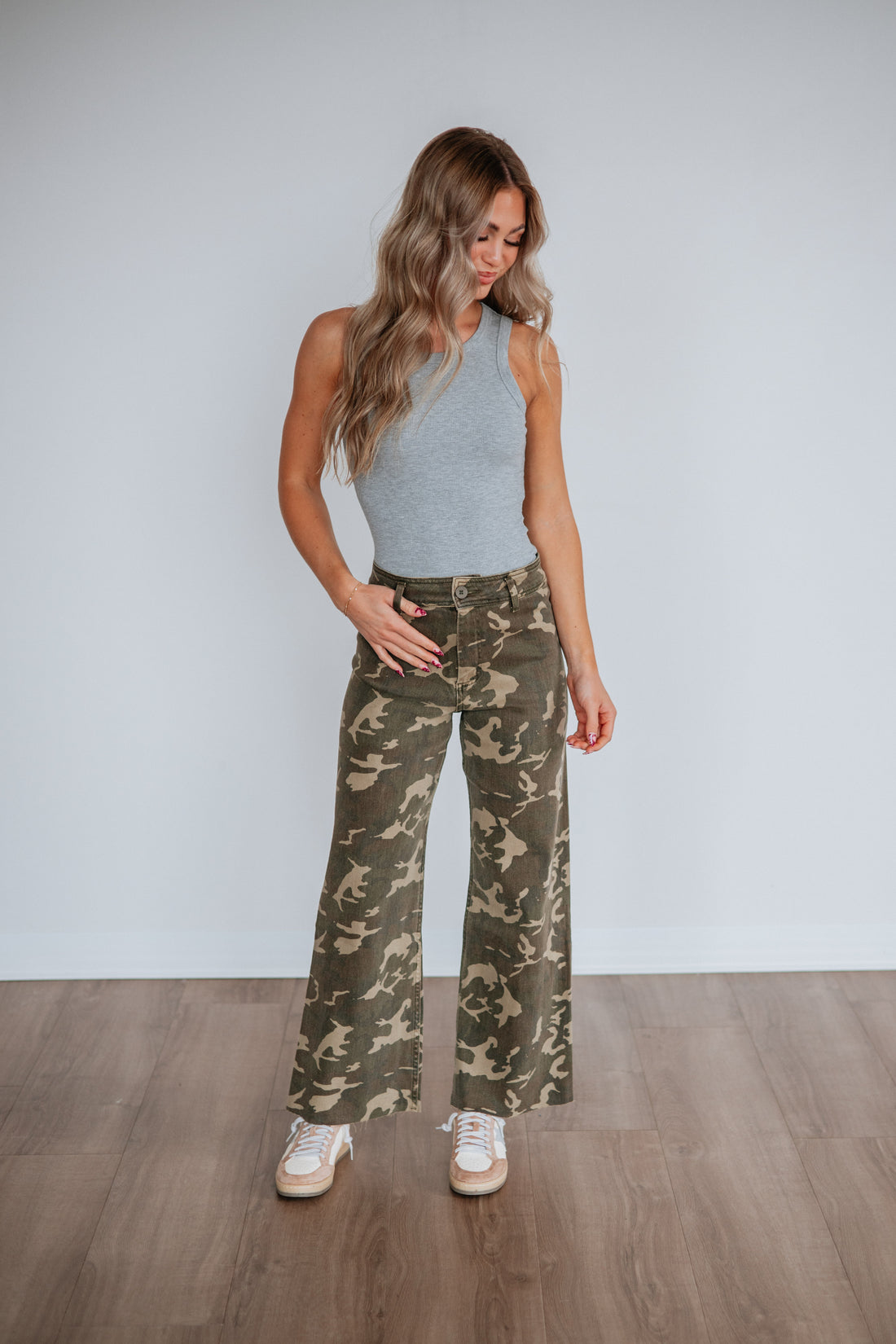 Ferna Ribbed Tank - Heather Grey