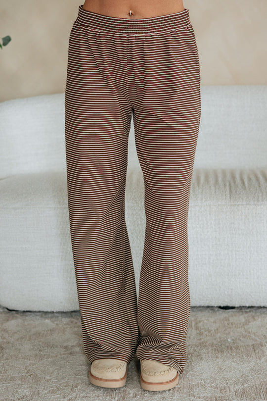 Cayla Striped Pants - Chocolate Mix
