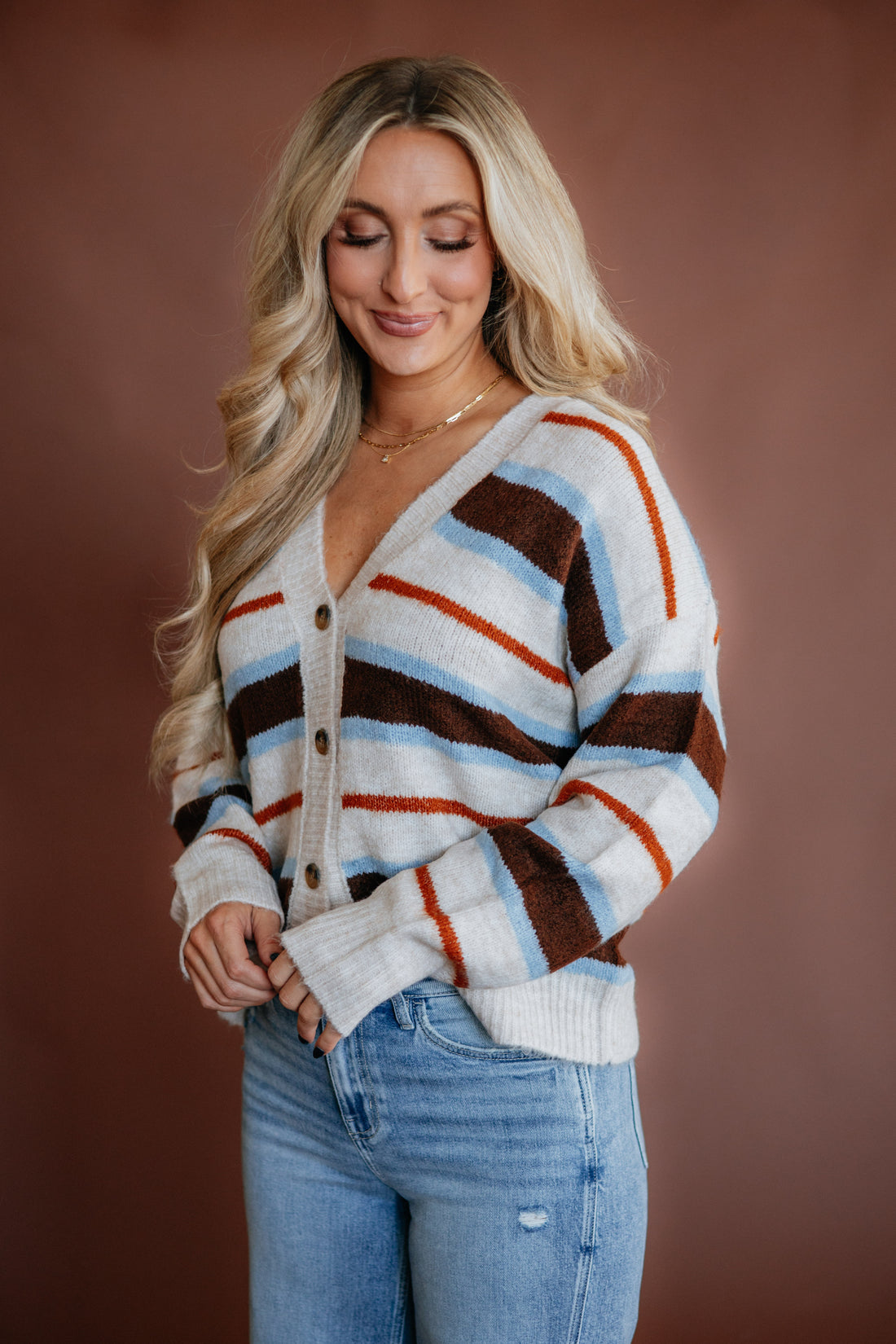 Brea Striped Cardigan