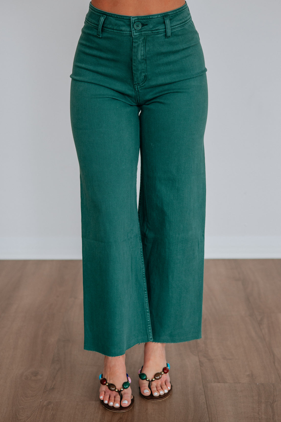 Linsley Wide Leg Pants - Pine