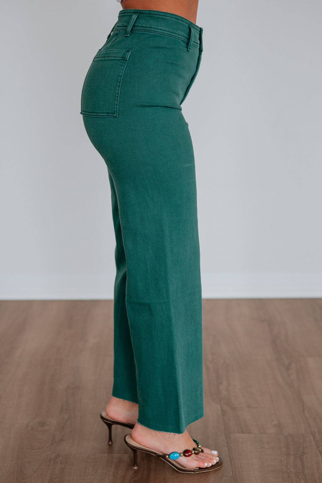 Linsley Wide Leg Pants - Pine