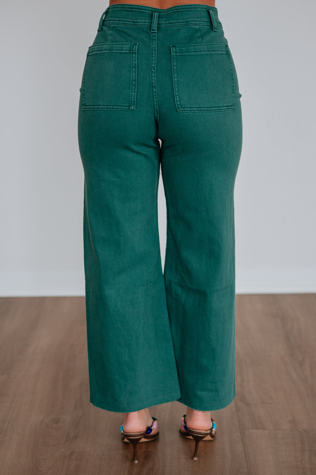 Linsley Wide Leg Pants - Pine