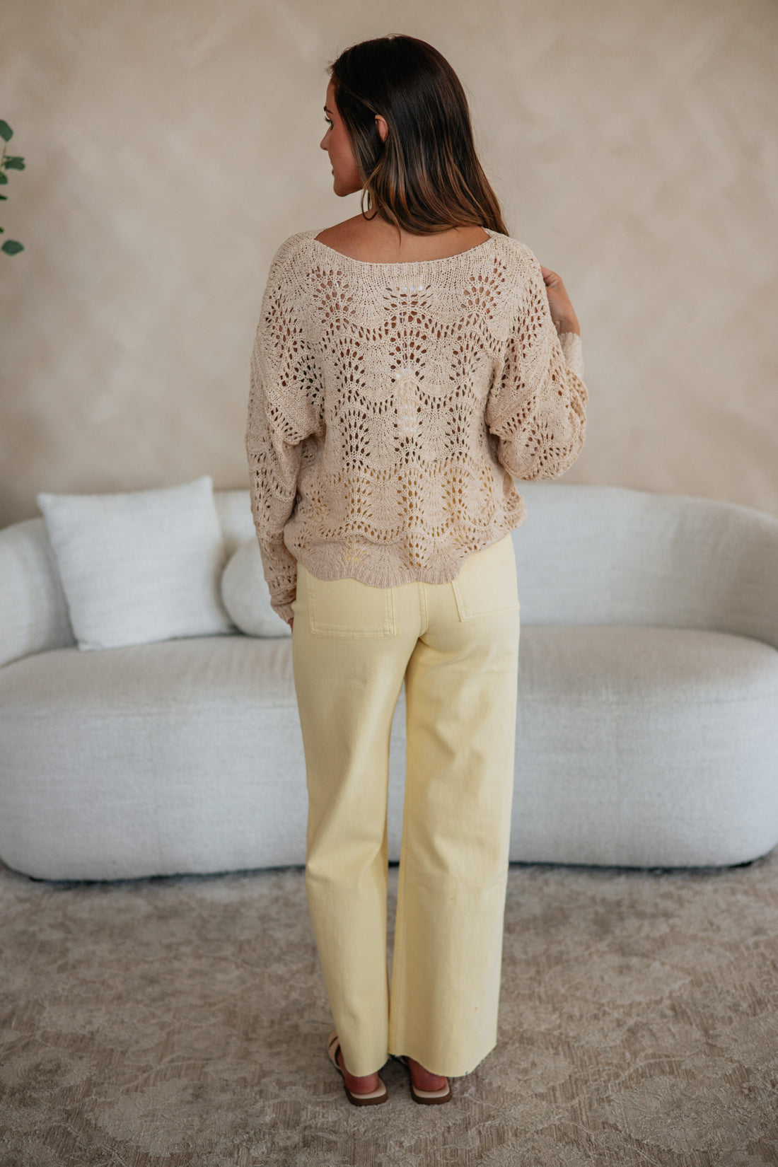 Linsley Wide Leg Pants - Butter