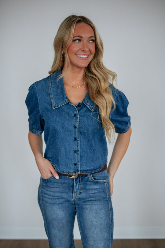 Matea Risen Denim Top