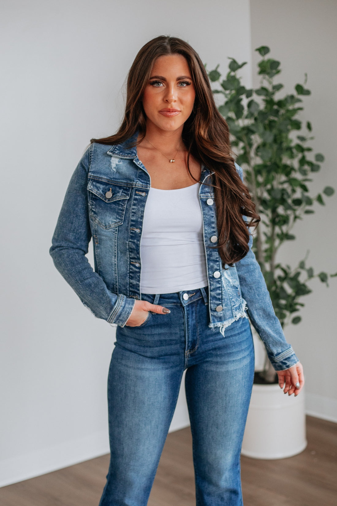 Gemma Risen Denim Jacket - Medium Wash