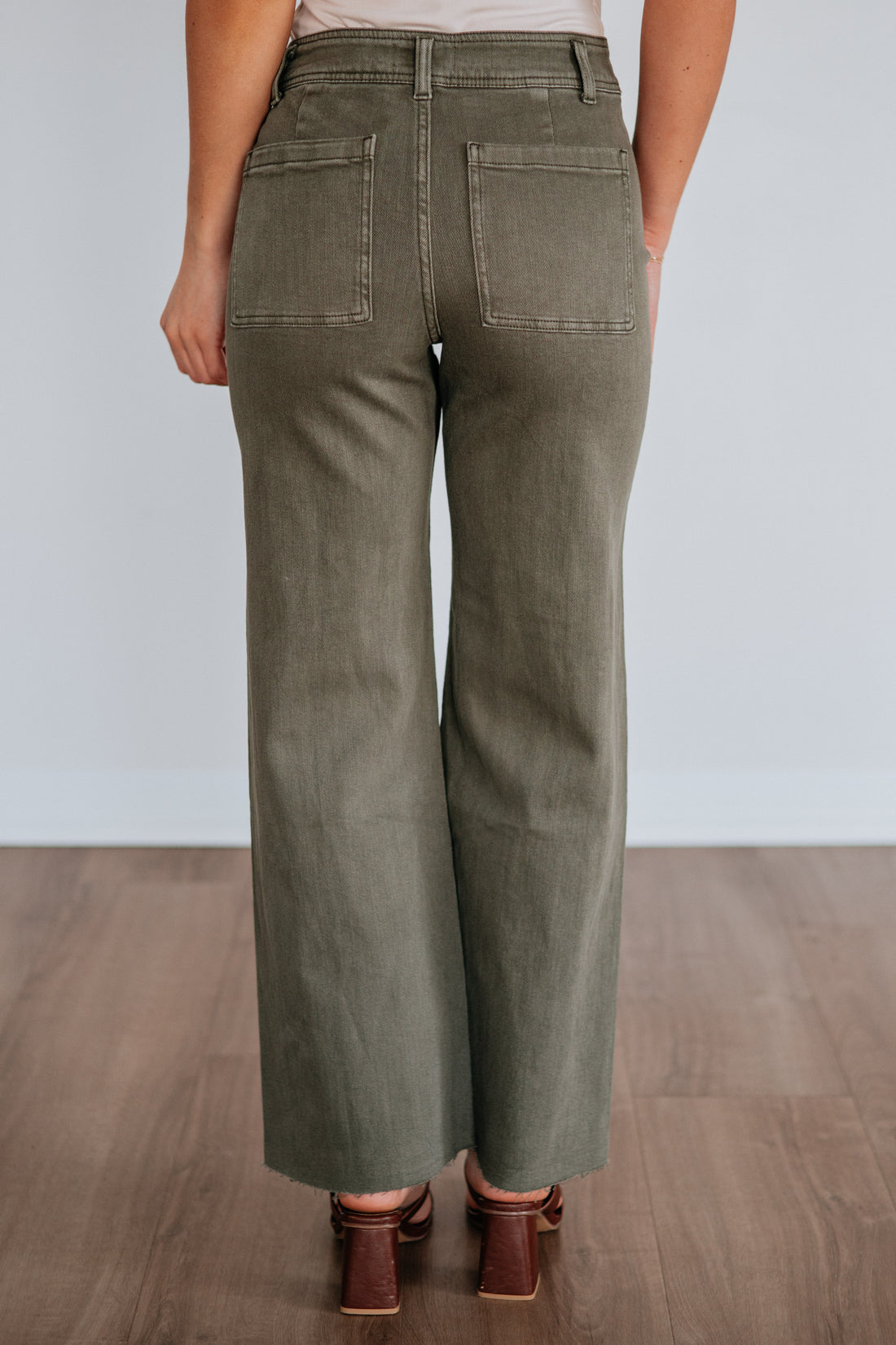 Linsley Wide Leg Pants - Olive