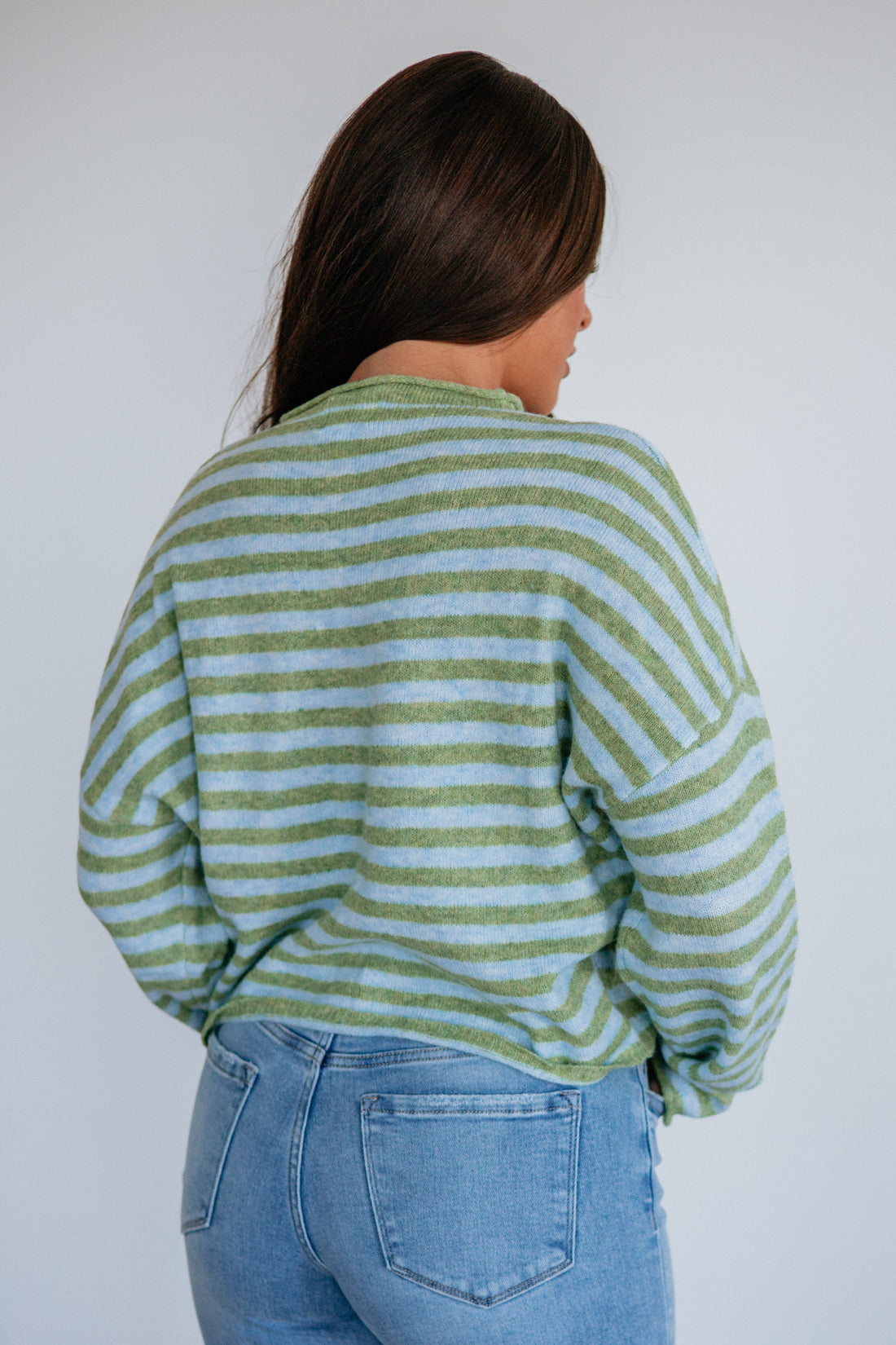 Brooke Striped Cardigan - Matcha Mix