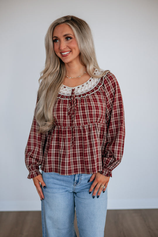 Novalie Plaid Blouse