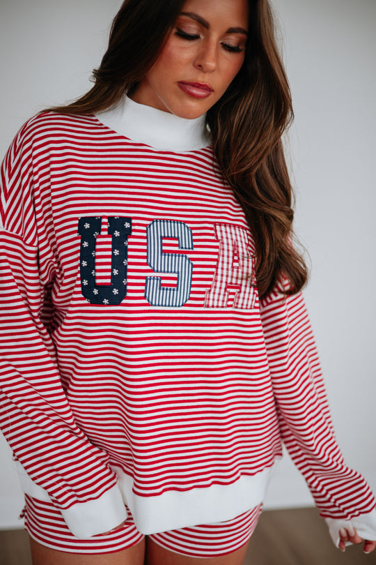 Red, White, & Cute Pullover