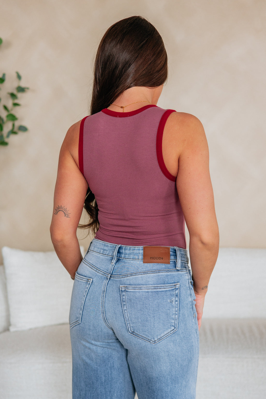 April Ribbed Bodysuit - Dark Mauve