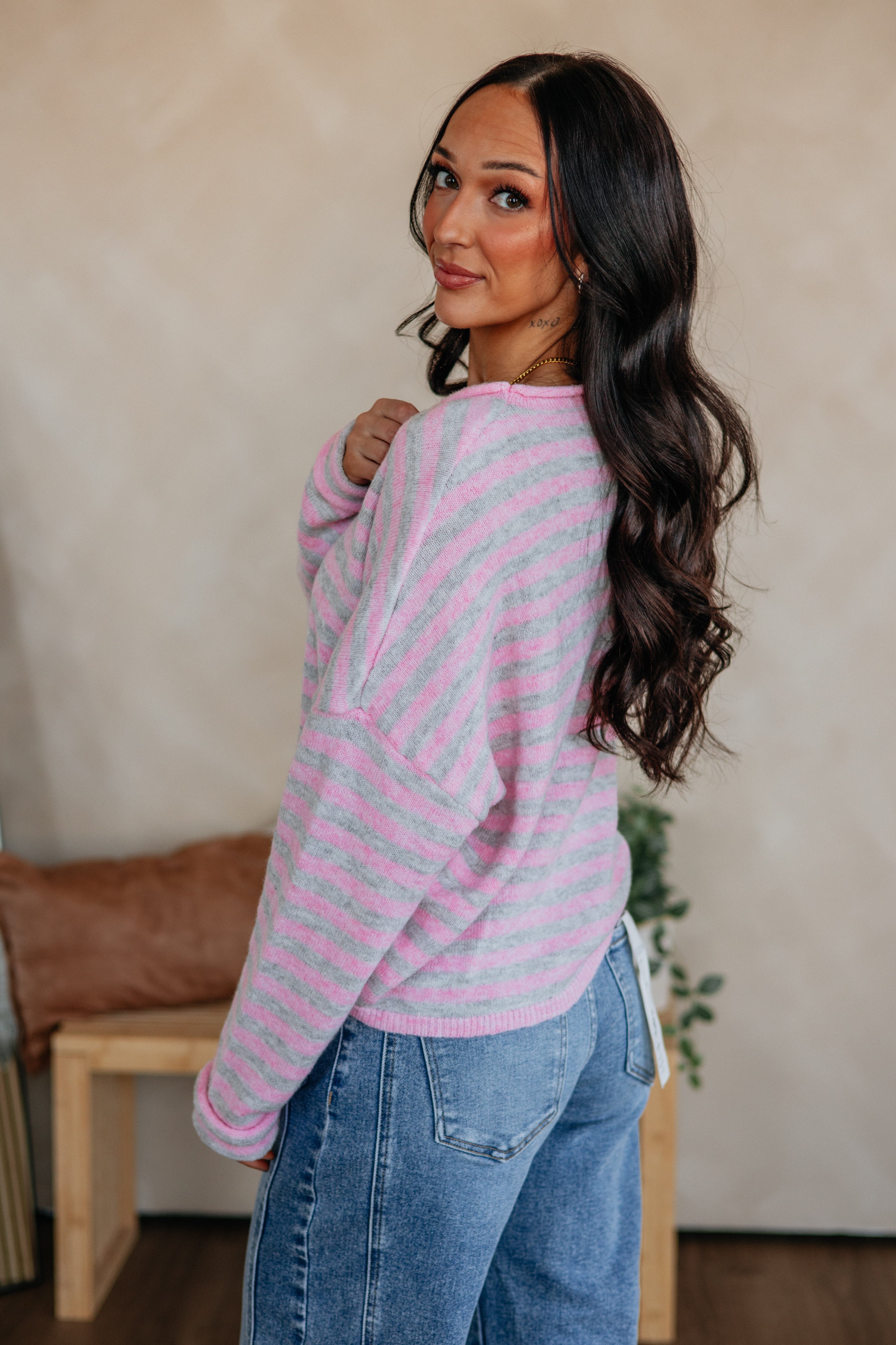 Brooke Striped Cardigan - Cotton Candy Mix