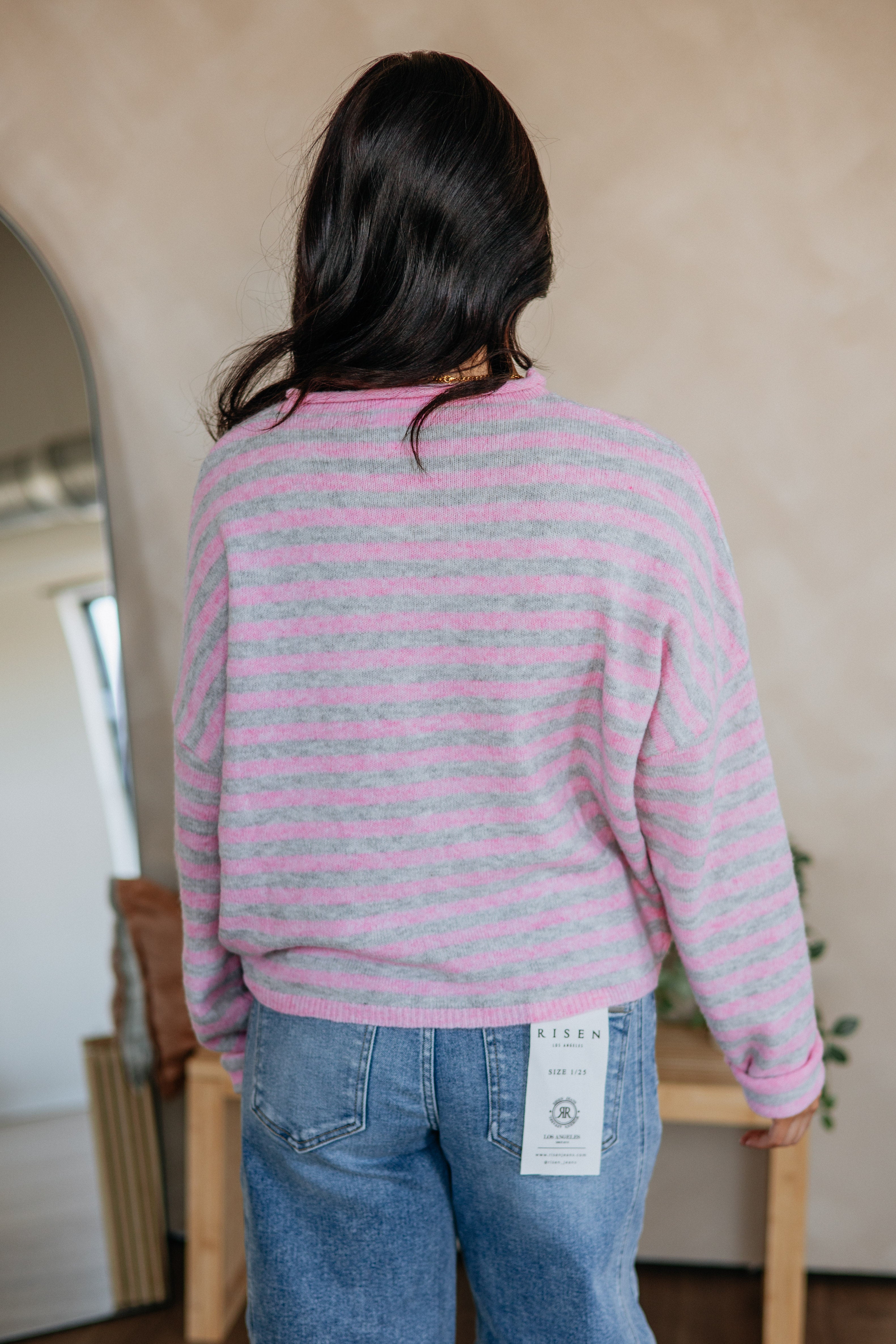 Brooke Striped Cardigan - Cotton Candy Mix
