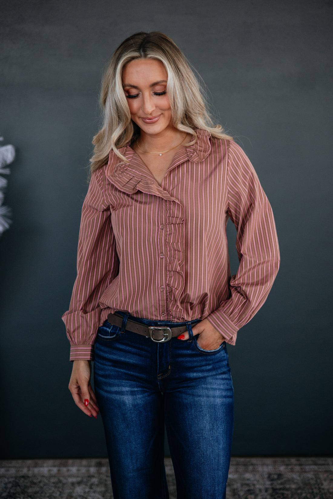 Lesa Striped Button Down