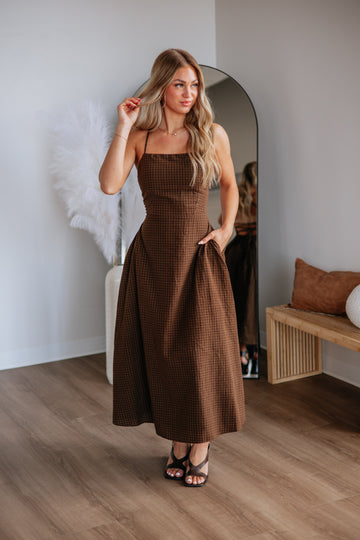Breigh Gingham Dress - Espresso Mix