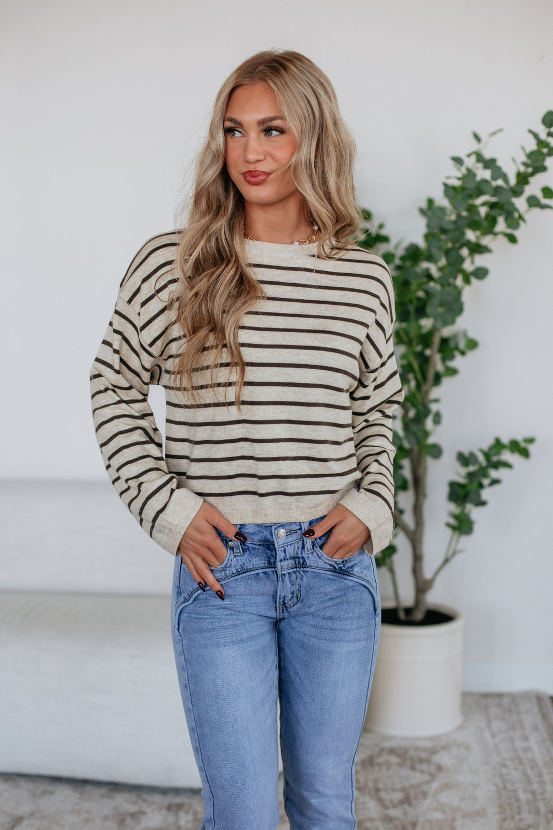 Kylene Striped Top - Oatmeal