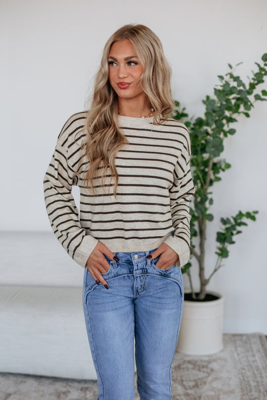 Kylene Striped Top - Oatmeal