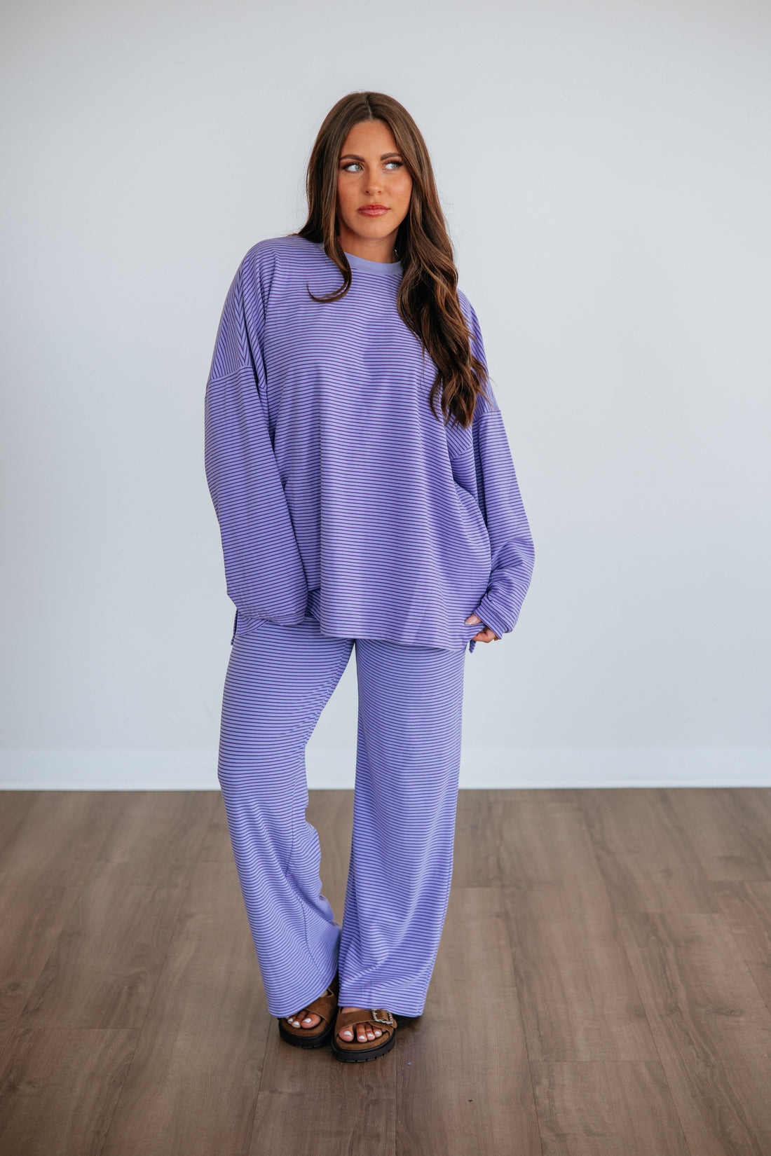 Cayla Striped Pants - Lavender Mix