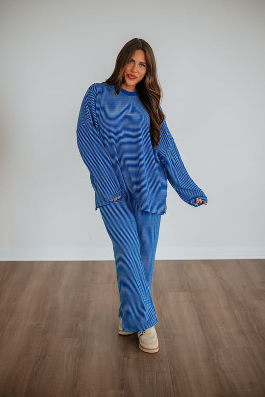 Cayla Striped Pants - Cobalt Mix
