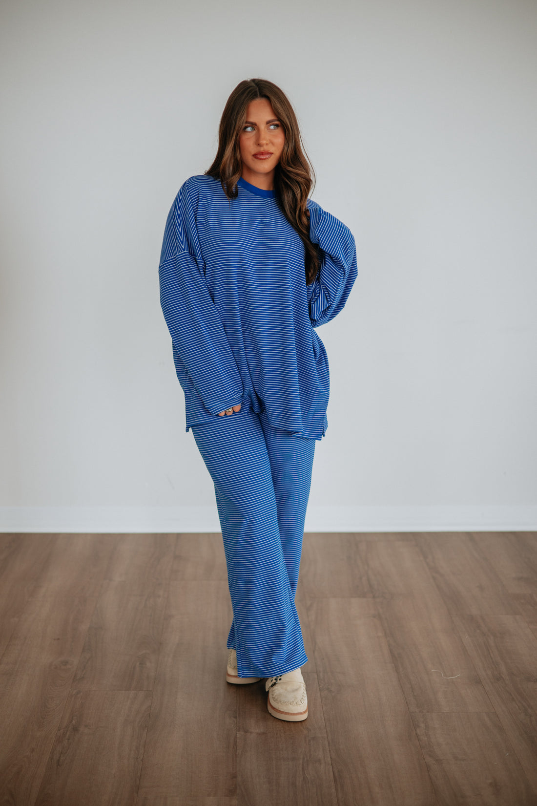 Cayla Striped Pants - Cobalt Mix