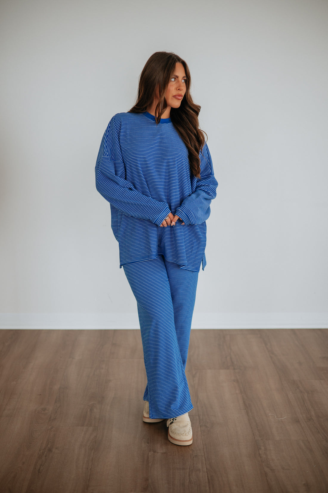 Cayla Striped Top - Cobalt Mix