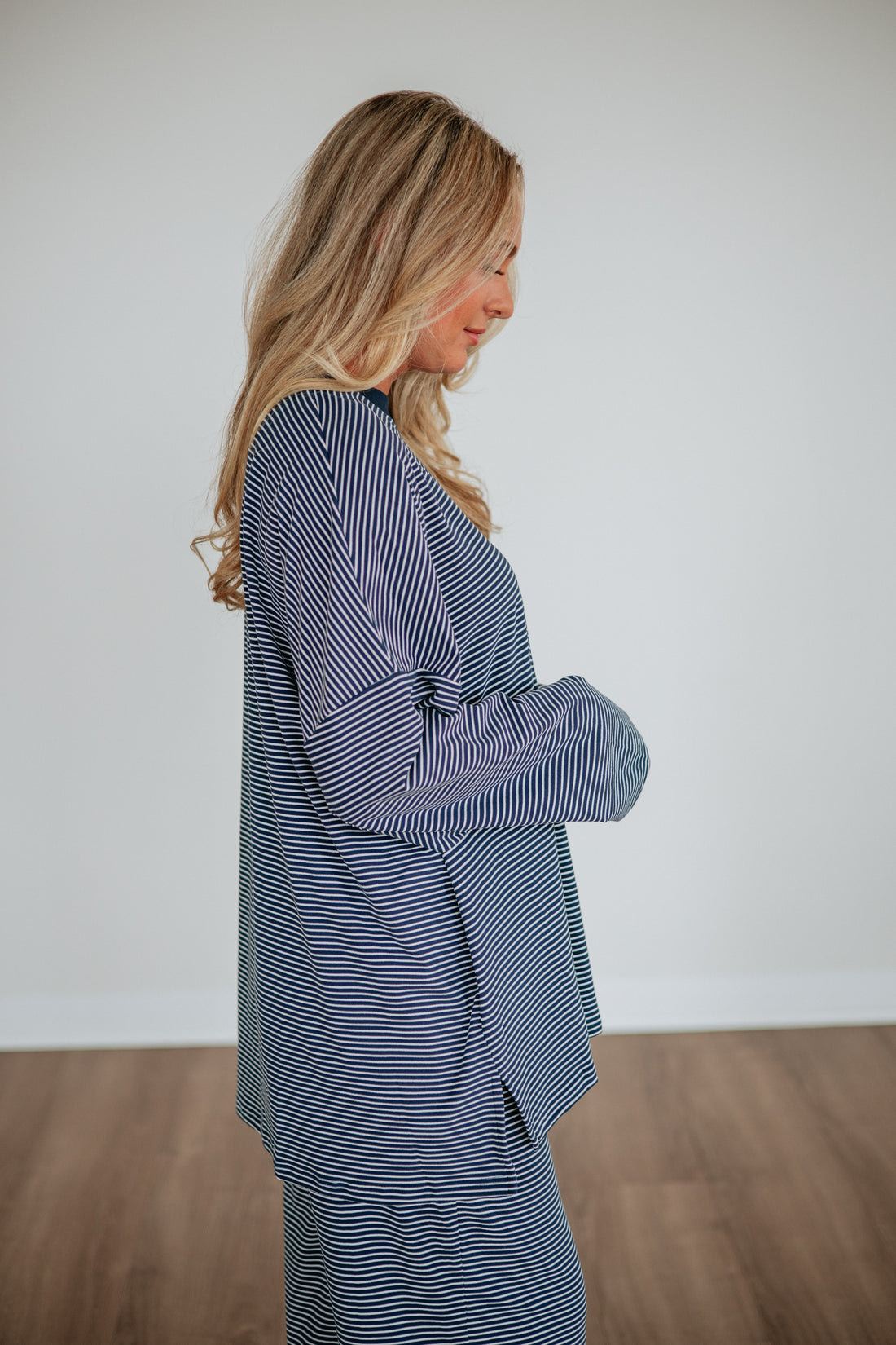Cayla Striped Top - Dark Navy Mix