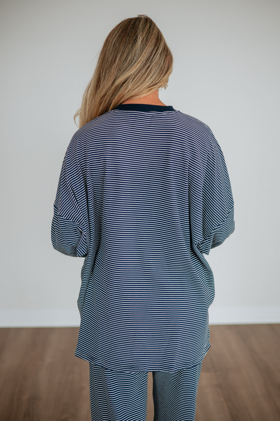 Cayla Striped Top - Dark Navy Mix