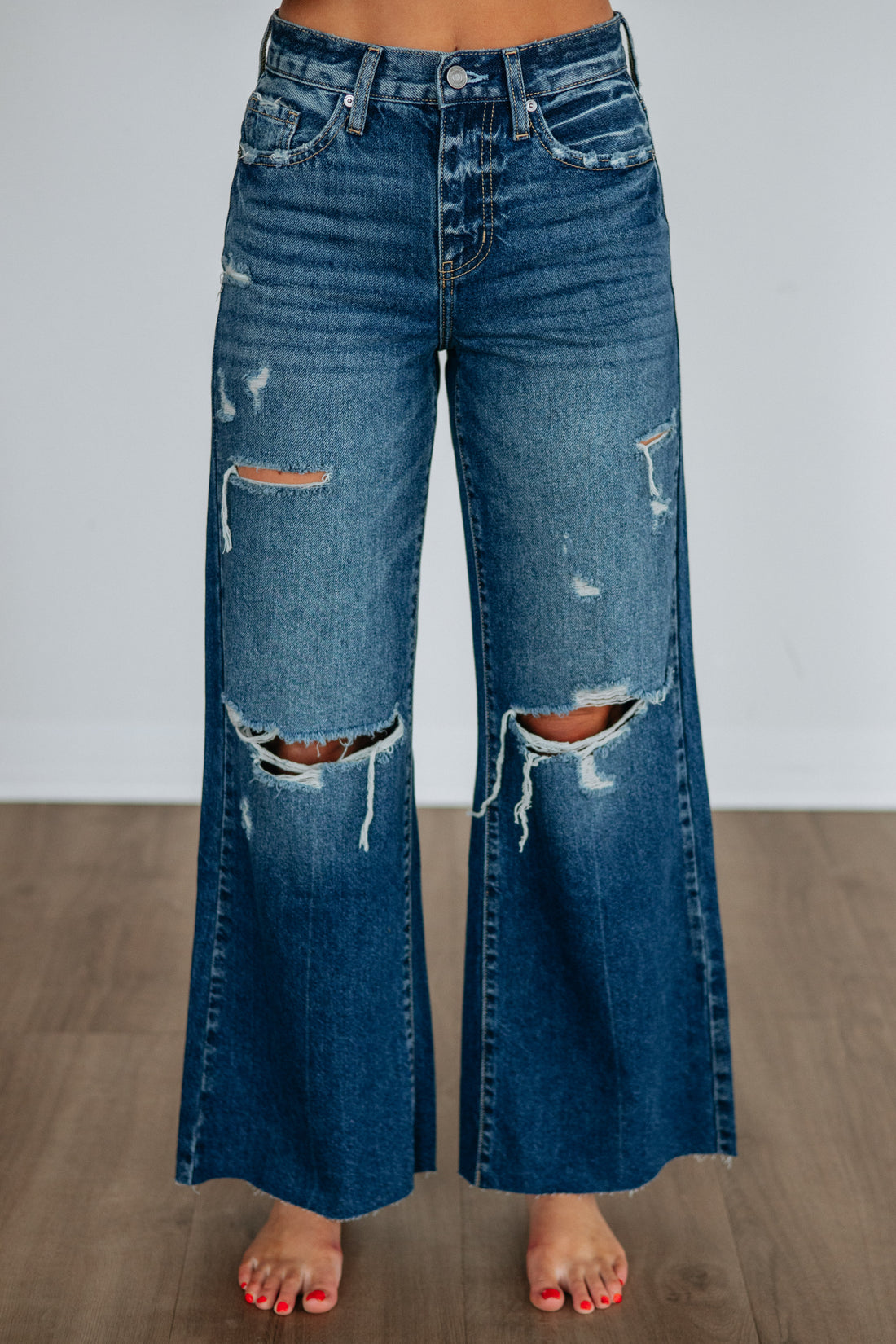Paige Wide Leg Jeans - Dark Wash