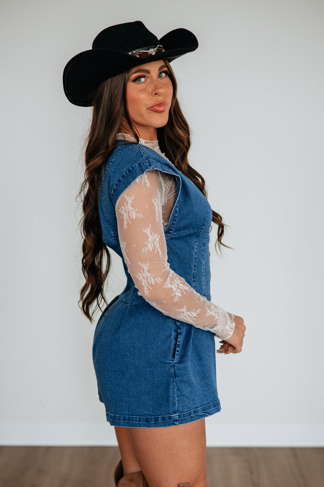 Chrissa Denim Romper