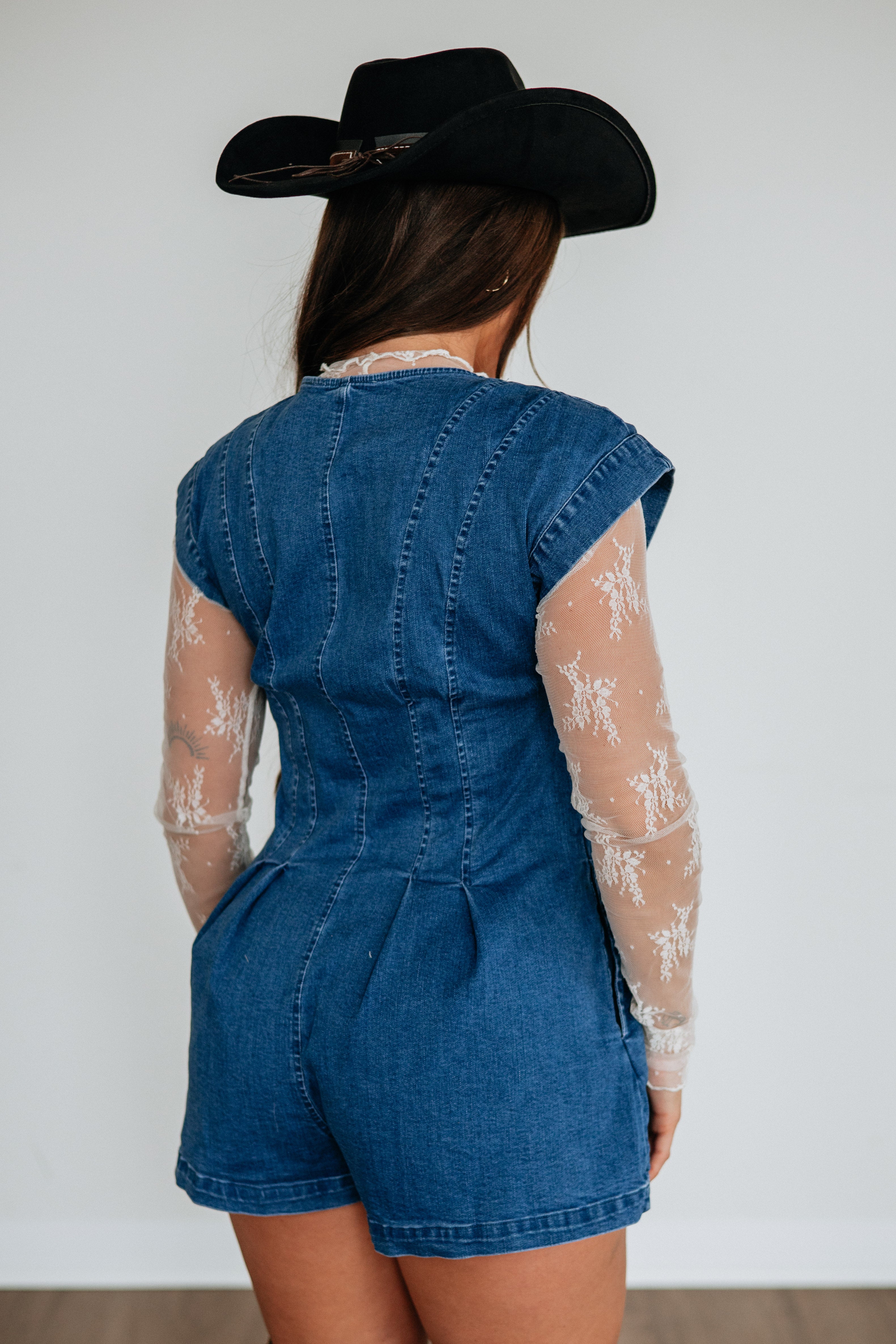 Chrissa Denim Romper