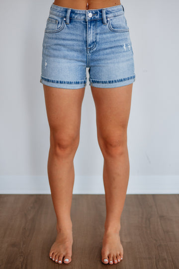 Tierney Risen Shorts - Light Wash