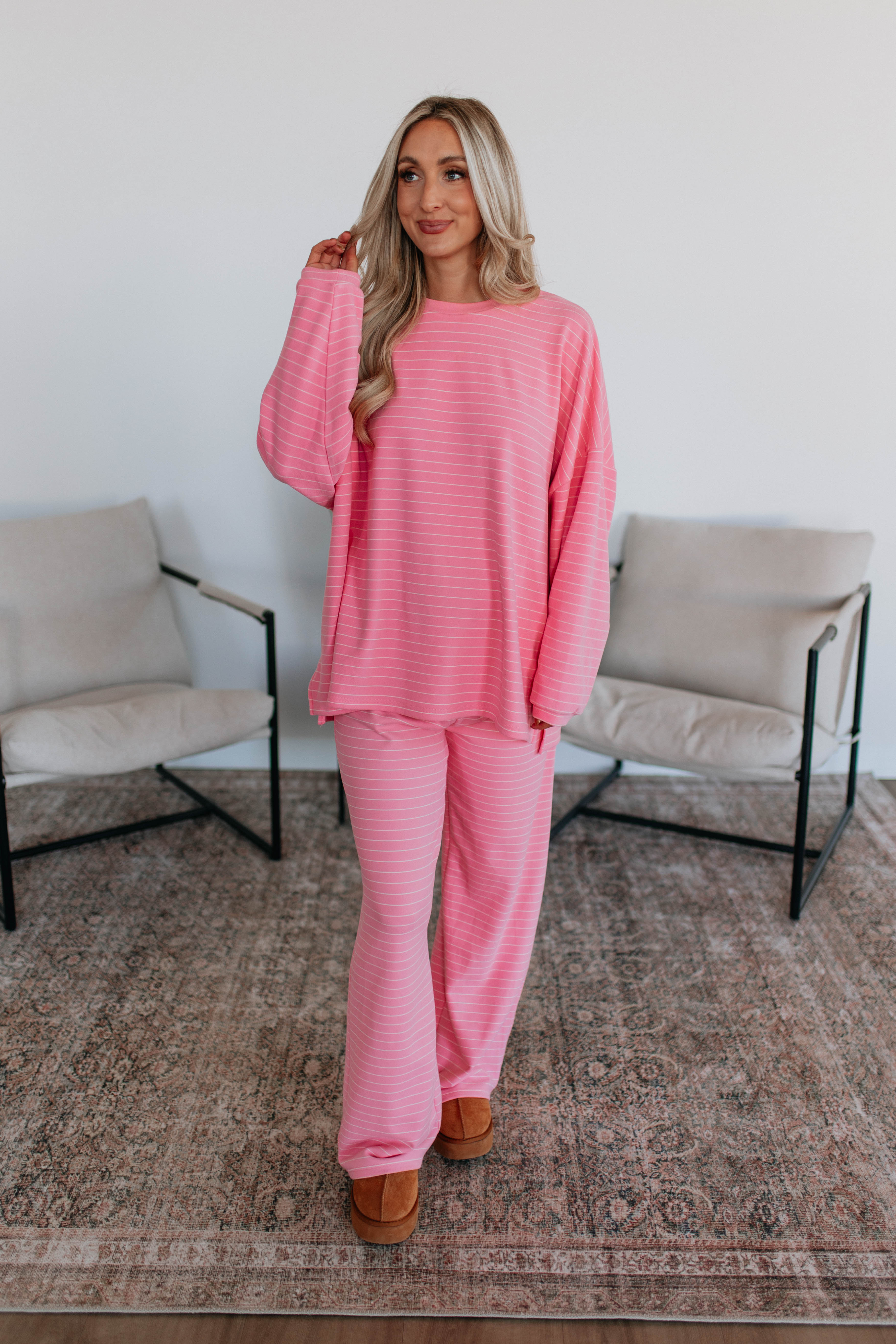 Cayla Striped Pants - Flamingo Mix