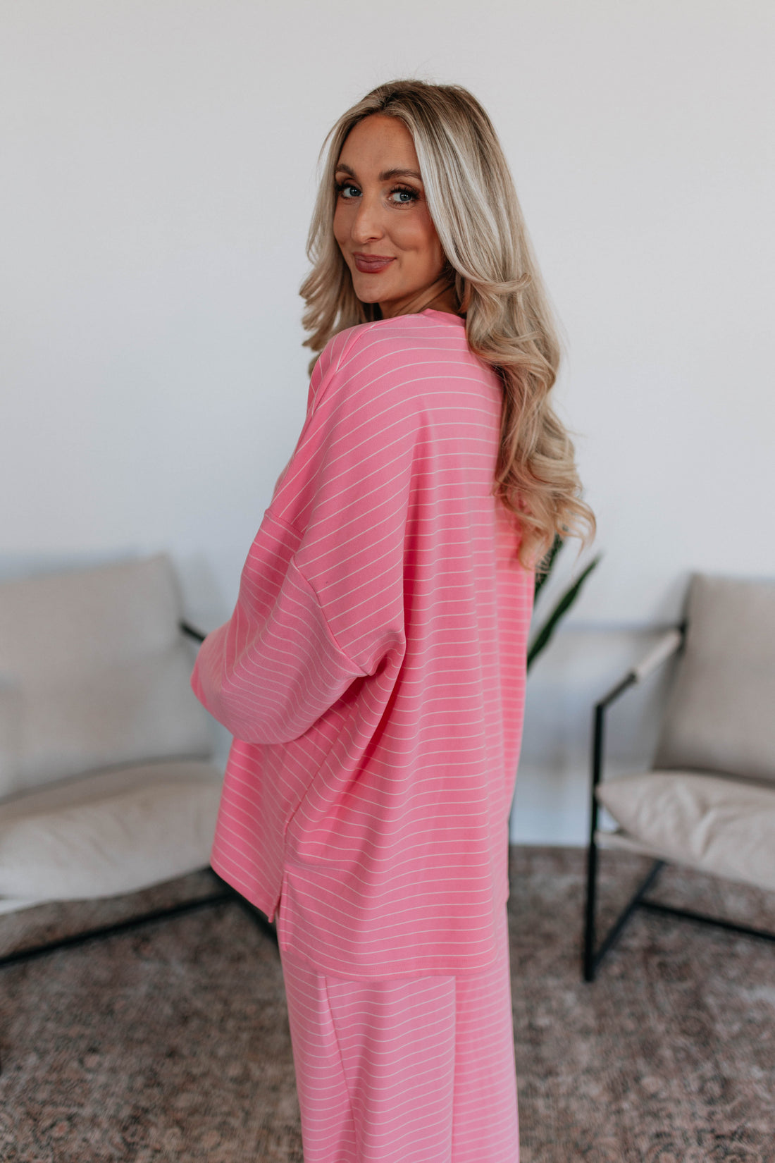 Cayla Striped Top - Flamingo Mix