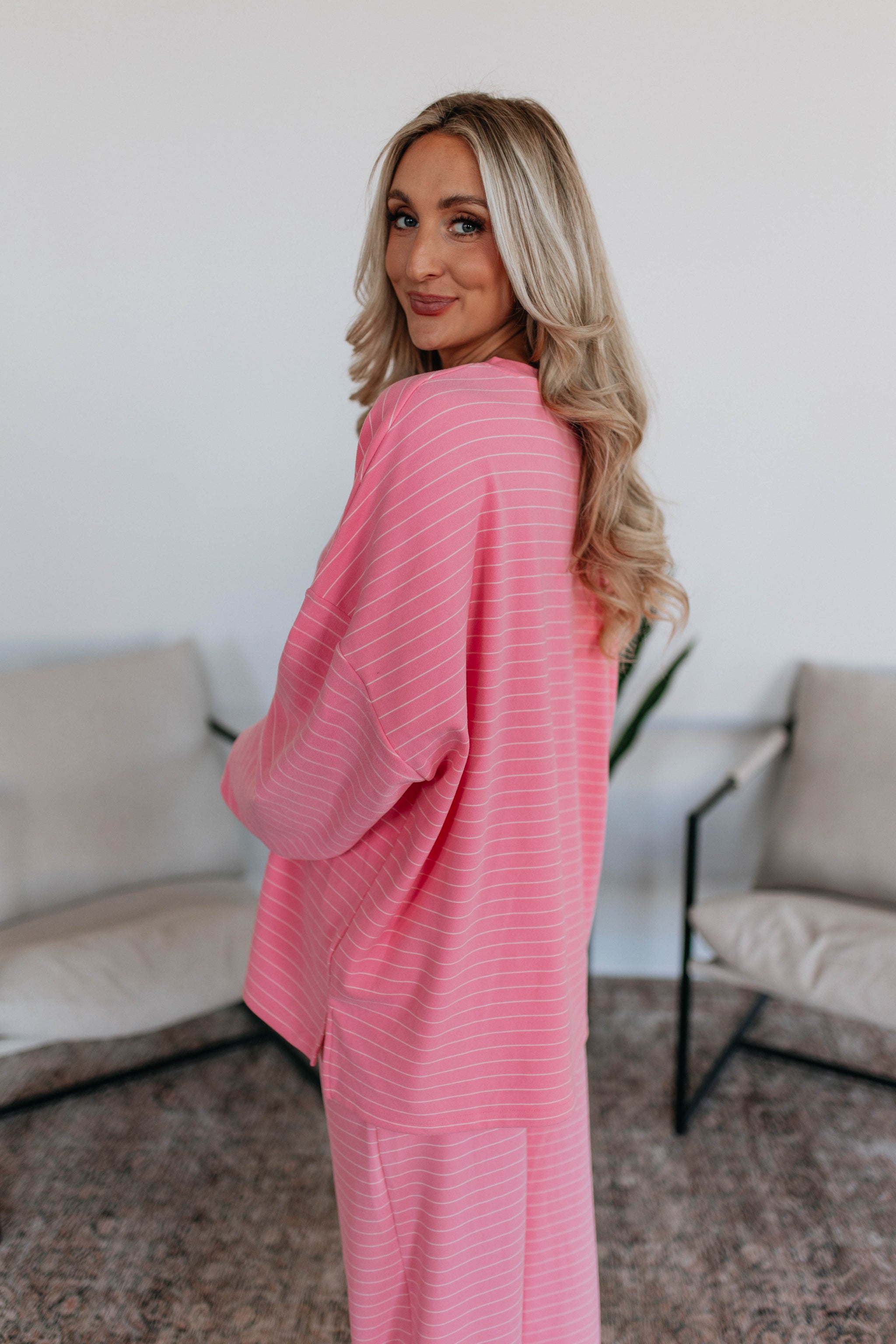 Cayla Striped Top - Flamingo Mix