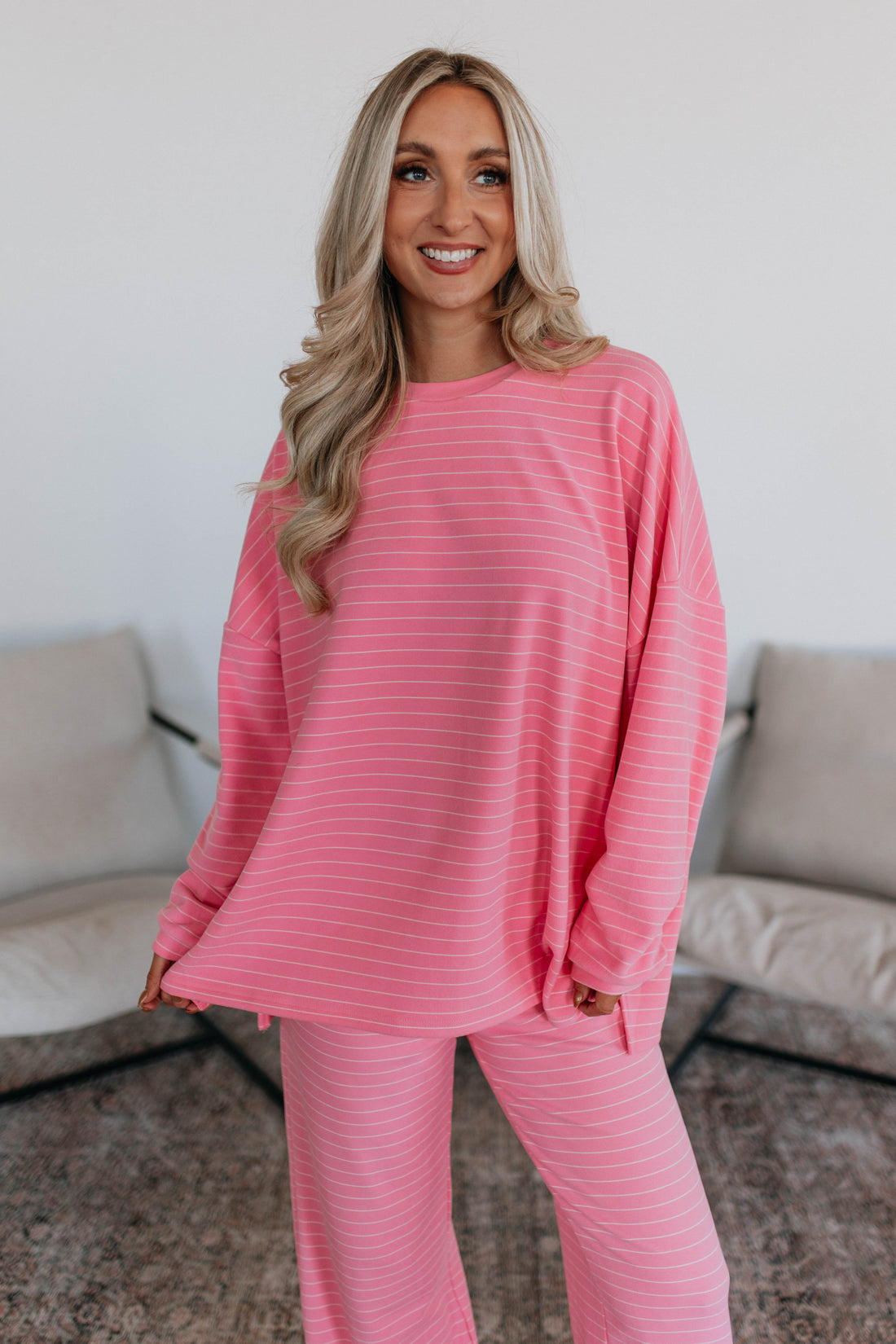 Cayla Striped Top - Flamingo Mix