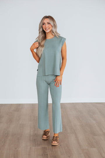Louella Two-Piece Sweater Set - Sage
