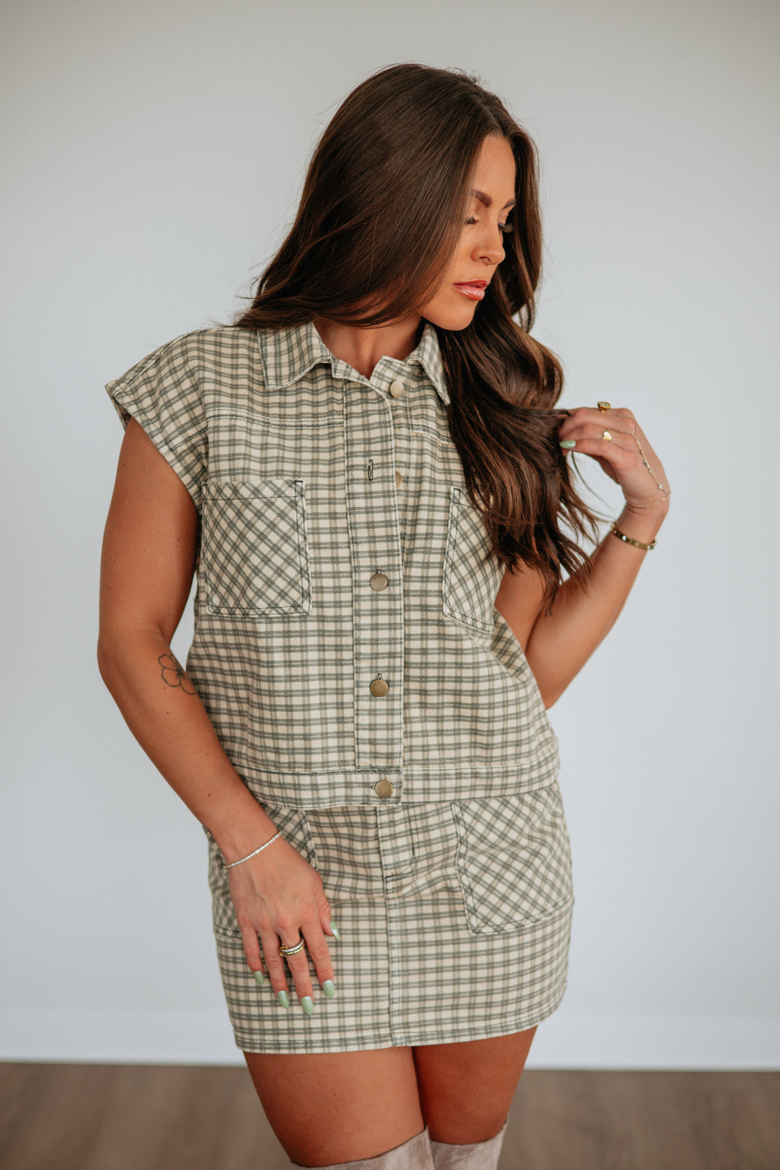 Karlyn Checkered Skirt