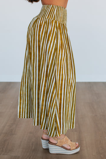 Zoya Striped Skirt - Lemongrass Mix