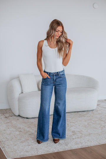 Dulcia Ribbed Bodysuit - Ivory