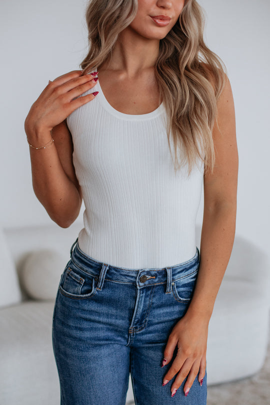 Dulcia Ribbed Bodysuit - Ivory