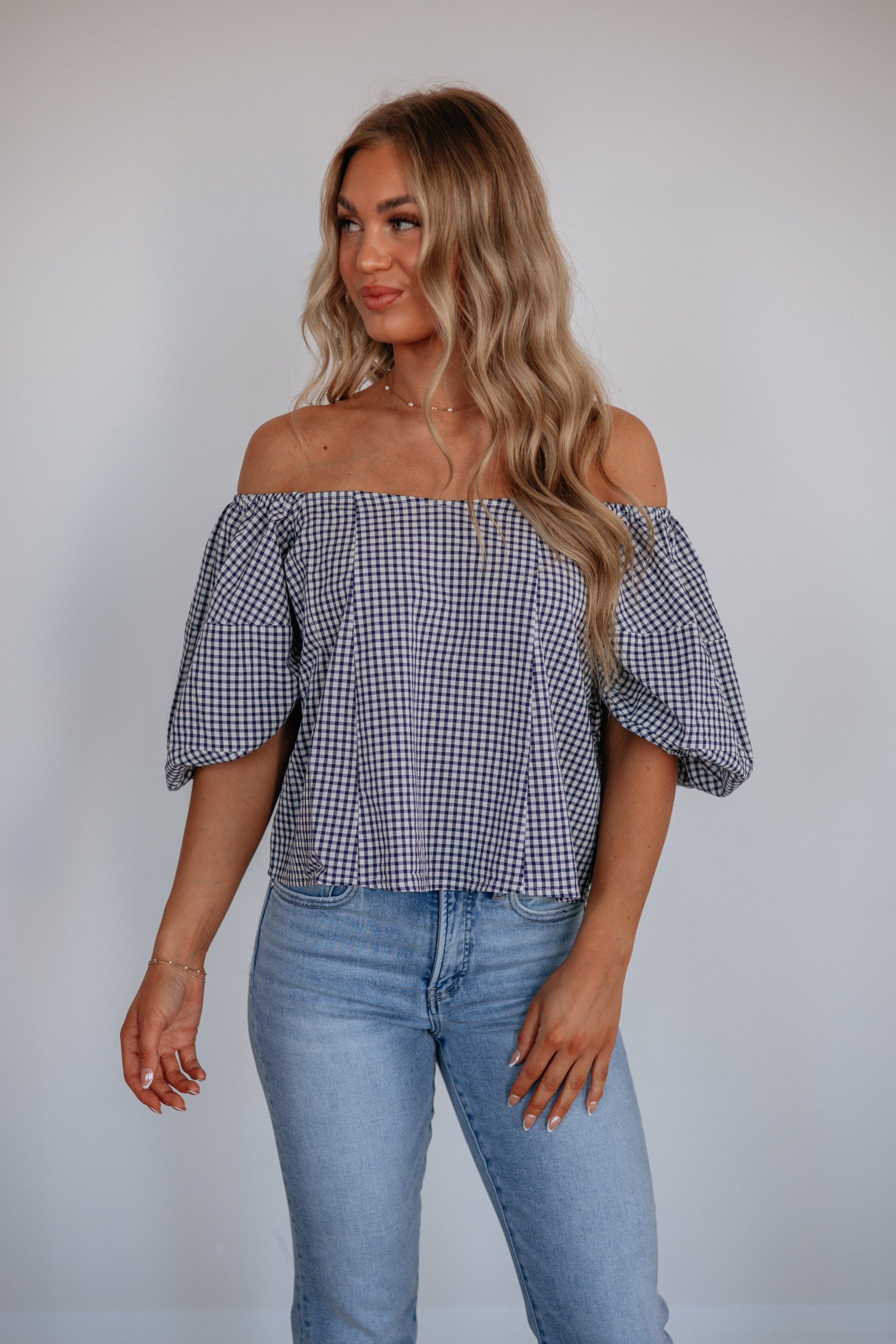 Karine Gingham Top
