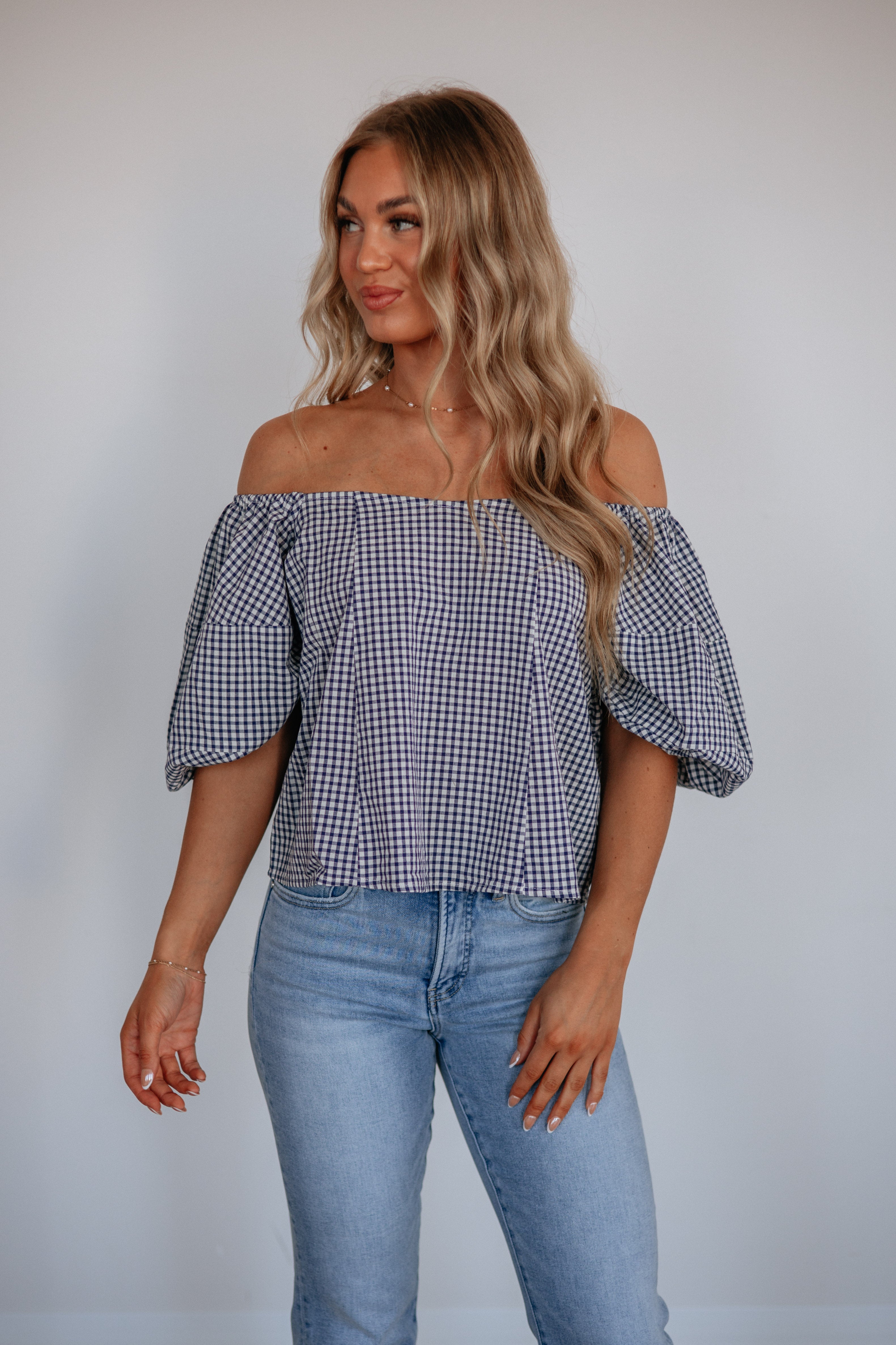 Karine Gingham Top