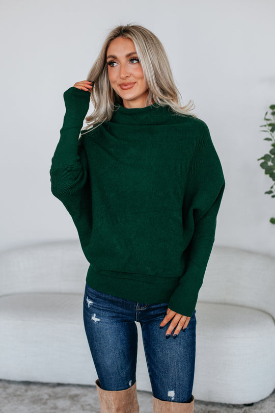 Gretchen Dolman Sweater - Hunter Green