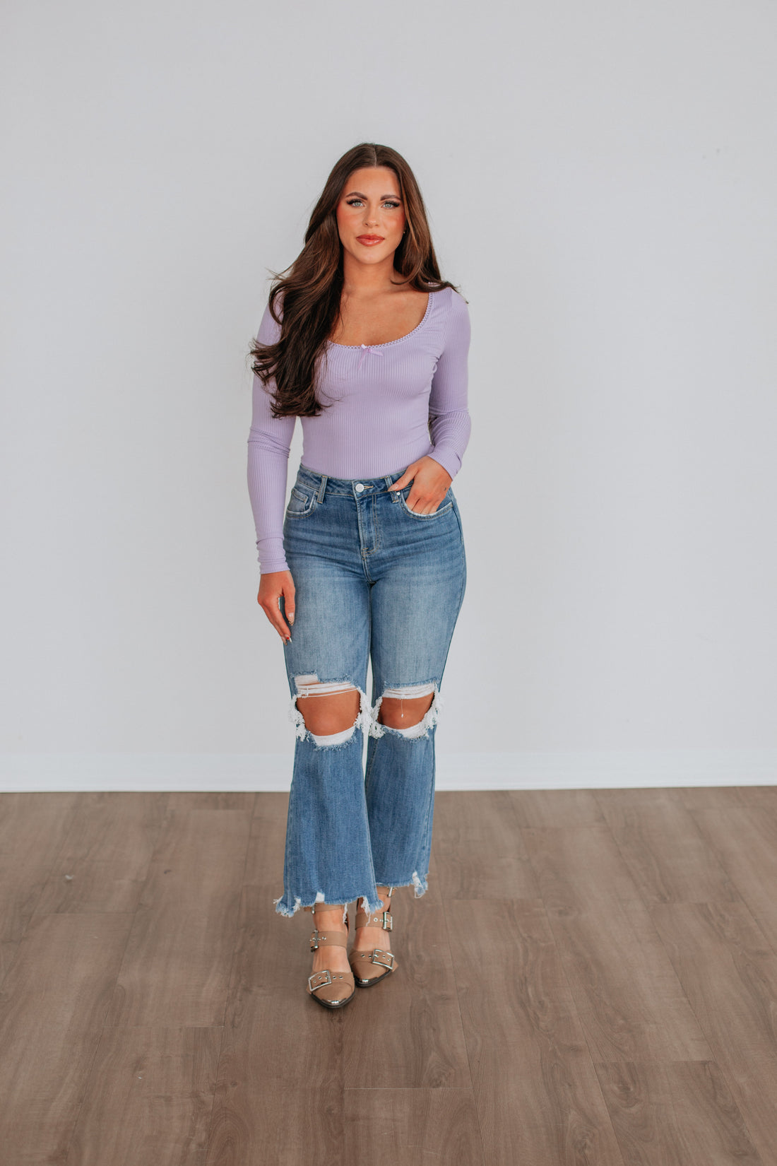 Haleigh Ribbed Bodysuit - Lilac