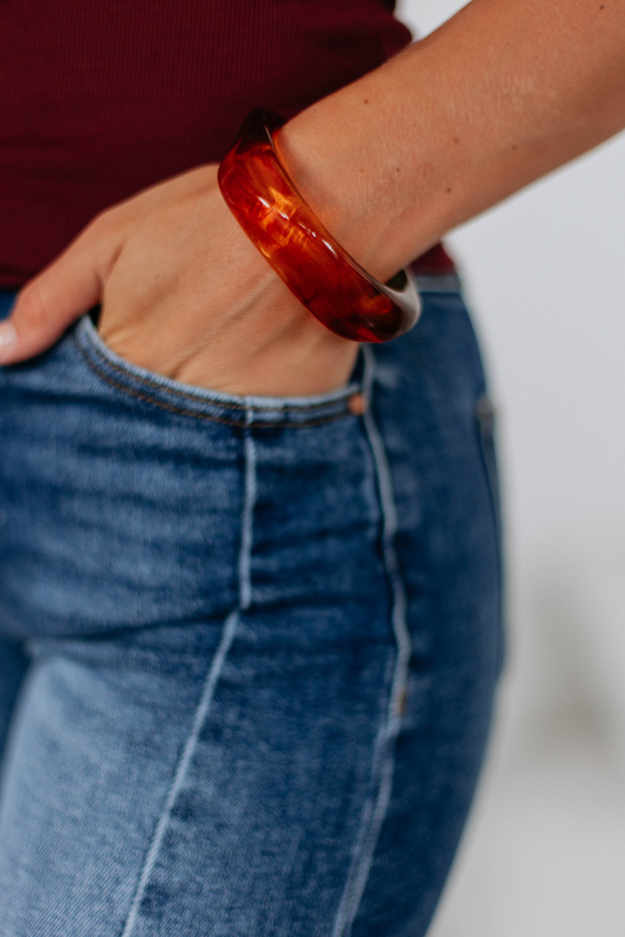 Aurora Swirl Bangle Bracelet - Amber